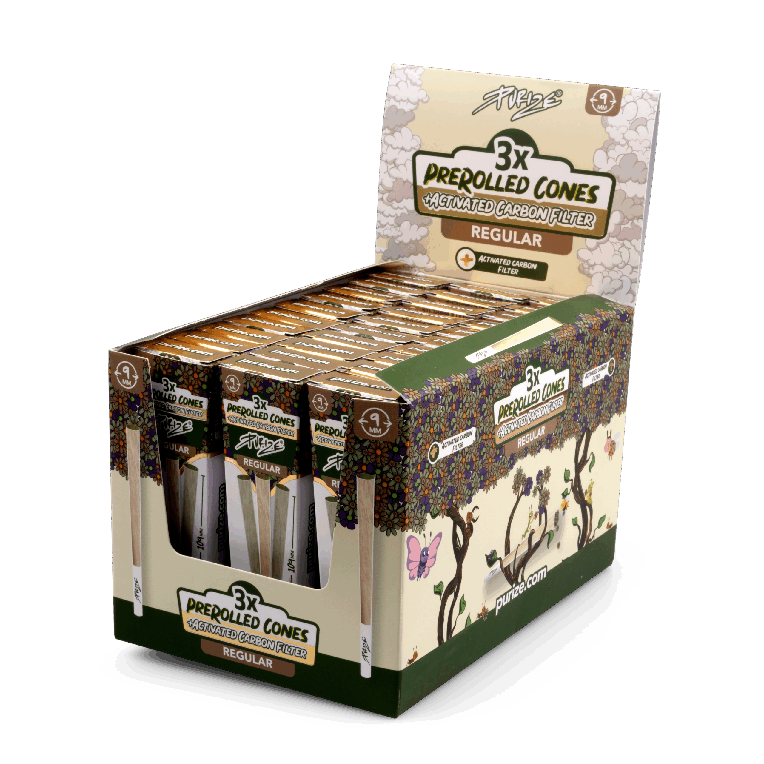 3 PURIZE® Pre-rolled Cones | Regular Size (1 BOX = 30 PACKS)