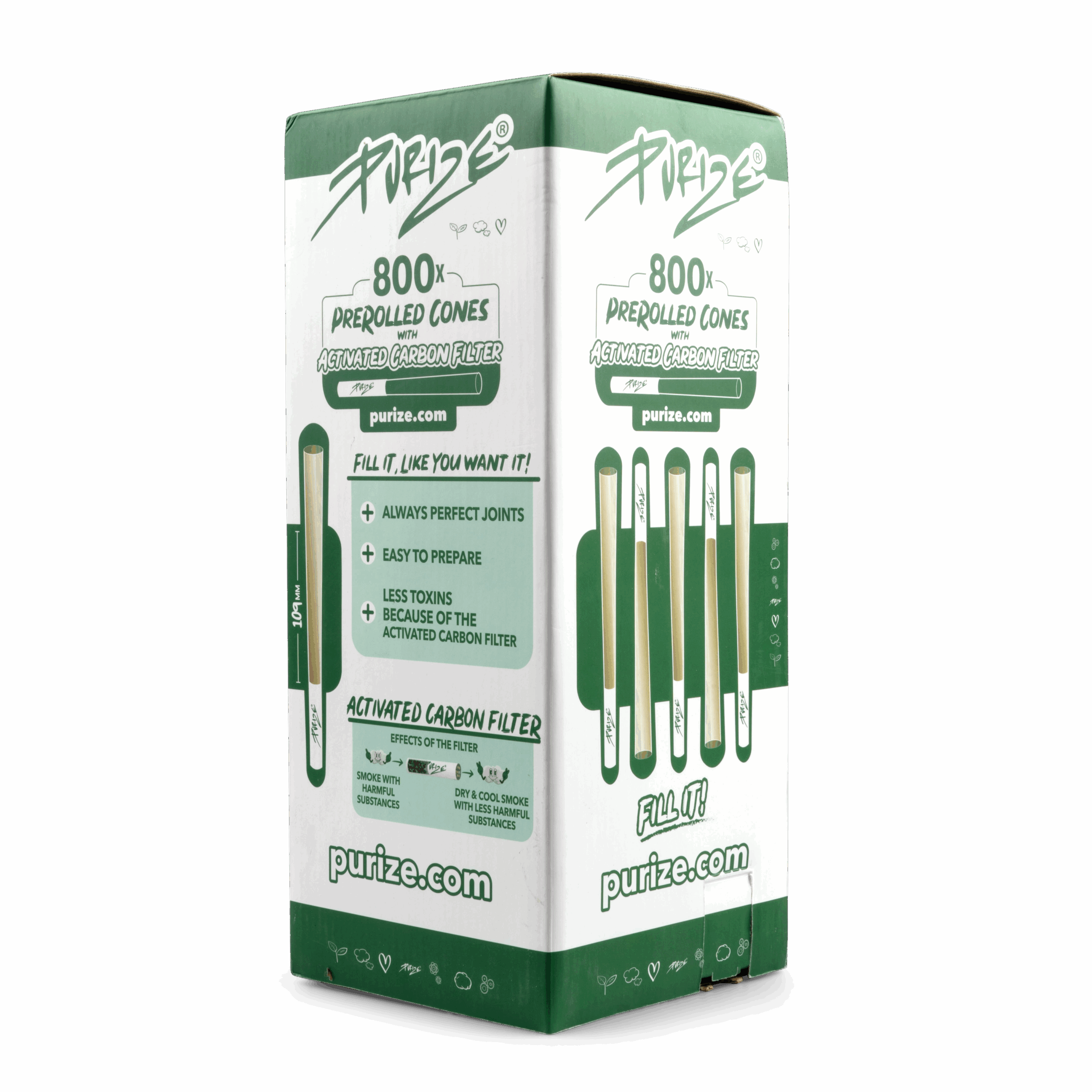 PURIZE® 800 Pre-Rolled Cones | XTRA Slim Size - Image 2