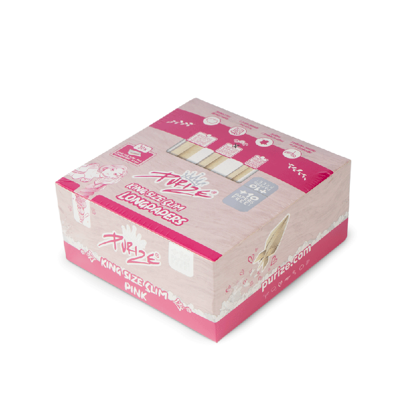 PURIZE® King Size Slim PINK (1 BOX OF 50 BOOKLETS)