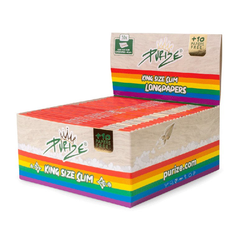 PURIZE® King Size Slim Rainbow (1 BOX OF 50 BOOKLETS) - Image 2