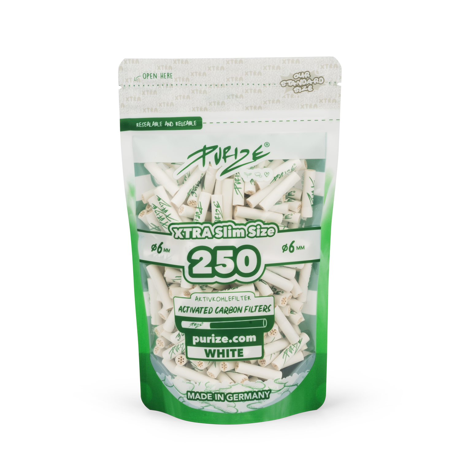 250 PURIZE® XTRA Slim | Pack of 250x filters (1 PE-BAG)