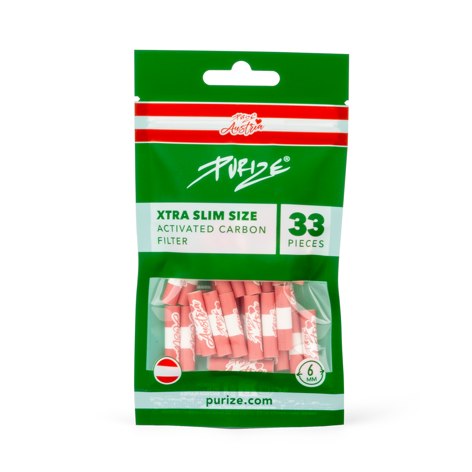 33 PURIZE® XTRA Slim Size 6mm Austria (1 BOX = 20 PE-bags)