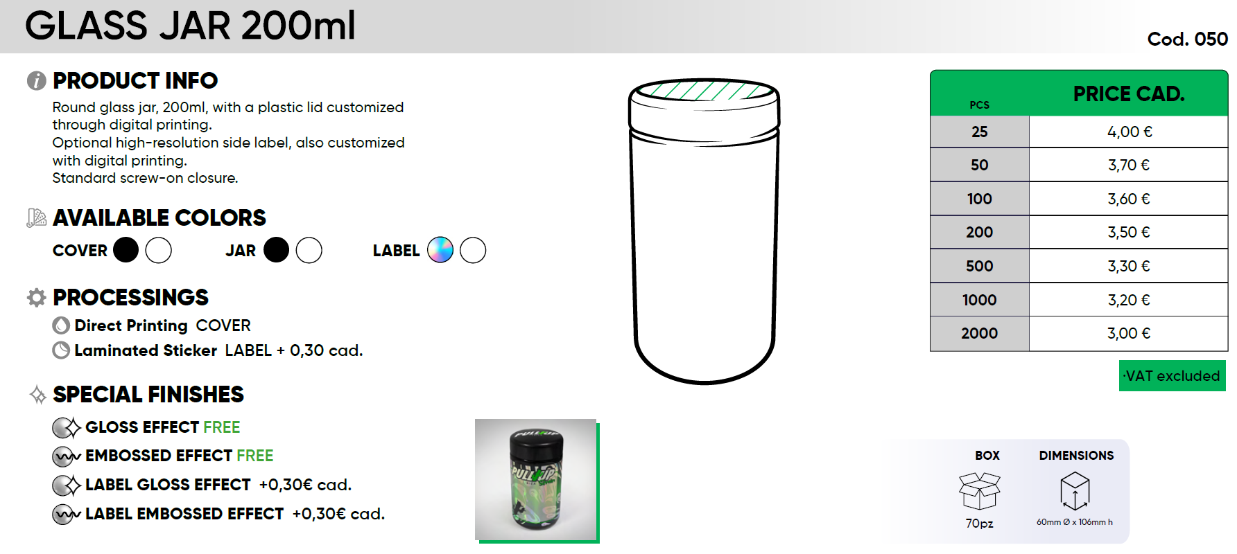 GLASS JAR 200ml - Image 2