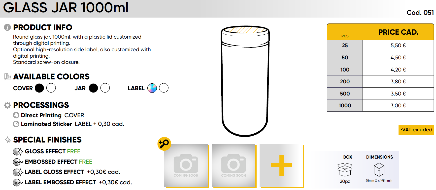 GLASS JAR 1000ml - Image 2