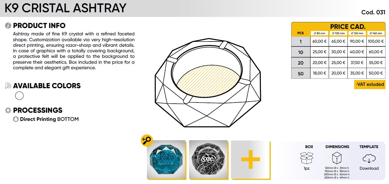 K9 CRISTAL ASHTRAY - Image 5
