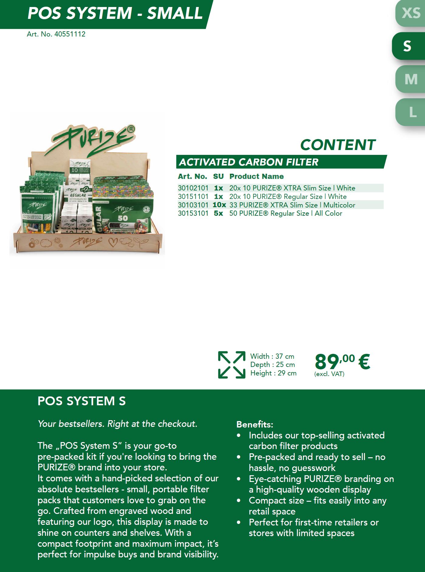 PURIZE® PoS System S