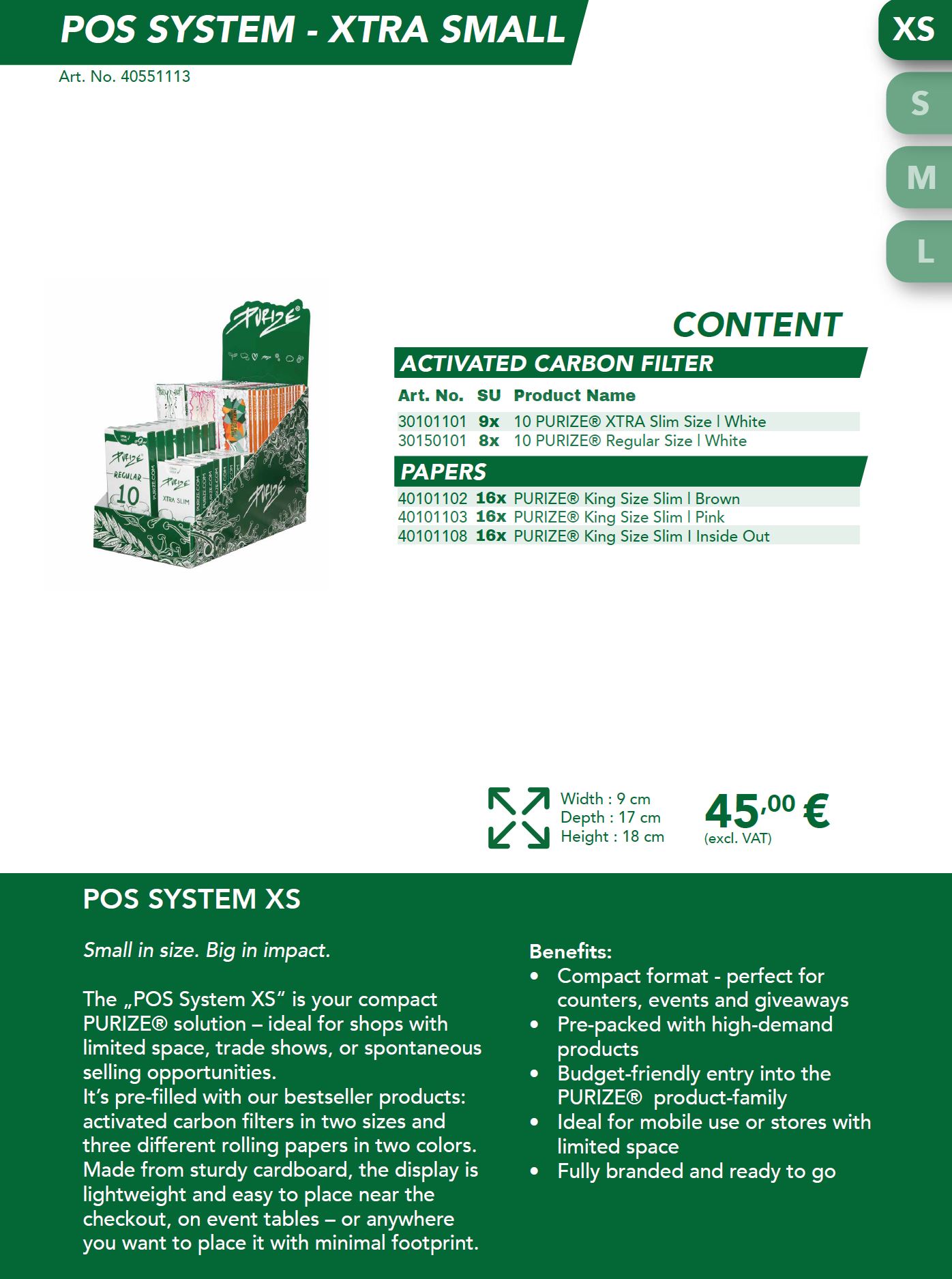 PURIZE® PoS System XS