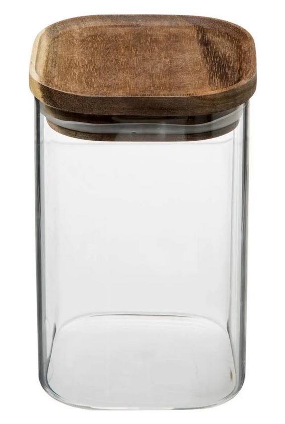 Glass jar with acacia lid in various sizes - CUSTOM laser engraving - Image 3