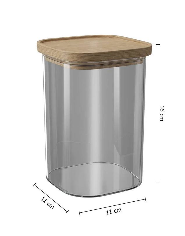 Glass jar with acacia lid in various sizes - CUSTOM laser engraving - Image 4